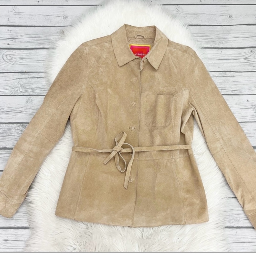 Tan Suede Leather Blazer Jacket - image 1